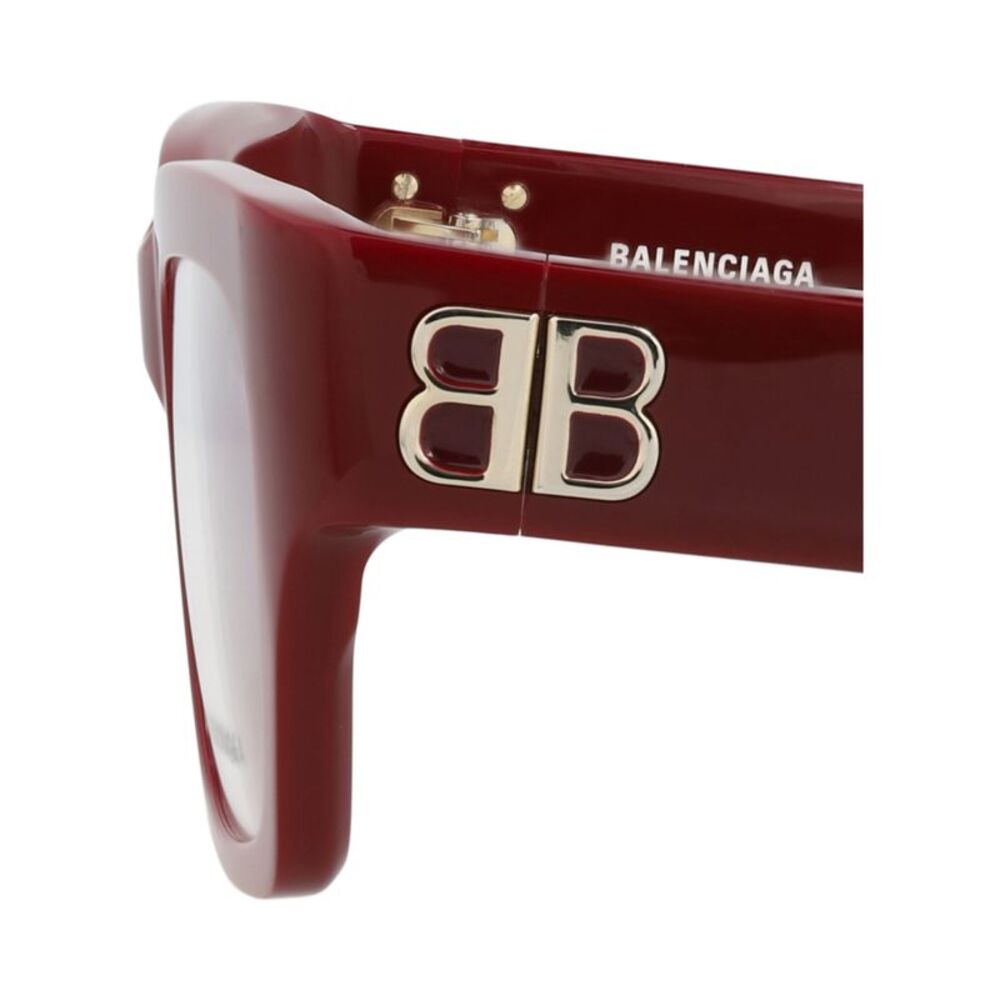 Balenciaga Square-Frame Recycled Acetate Optical Frames Red Womens - Picture 4 of 6